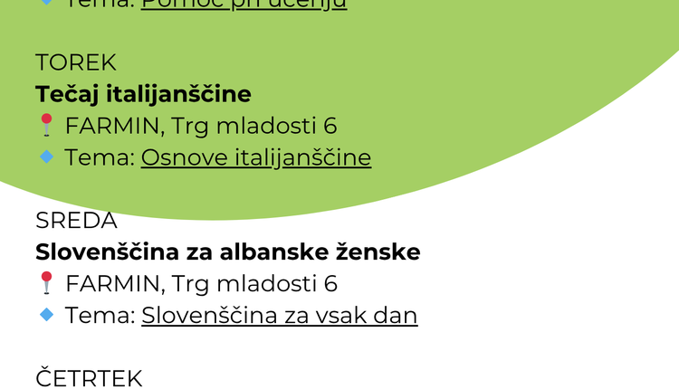 Napovednik dogodkov 10. 11. - 14. 11. 2025