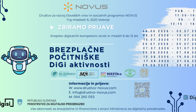 DiGiA vabi na P o L e T n E počitniške aktivnosti