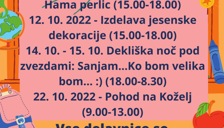 Oktobrske kreativne delavnice v Centru za družine Harmonija