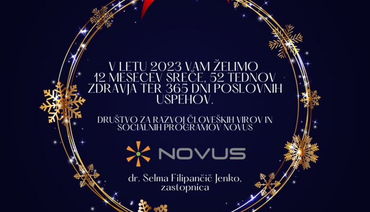 Čarobne praznike vam želi Ekipa Društva NOVUS