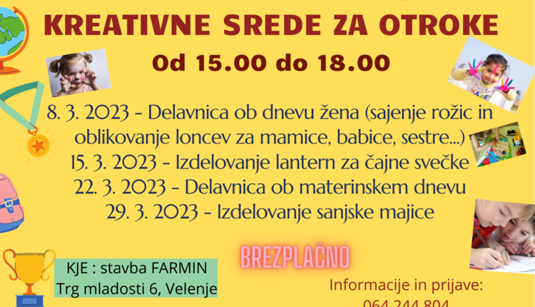 Marčevske popoldanske kreativne delavnice za otroke