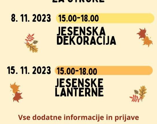 Brezplačne jesenske kreativne delavnice za otroke
