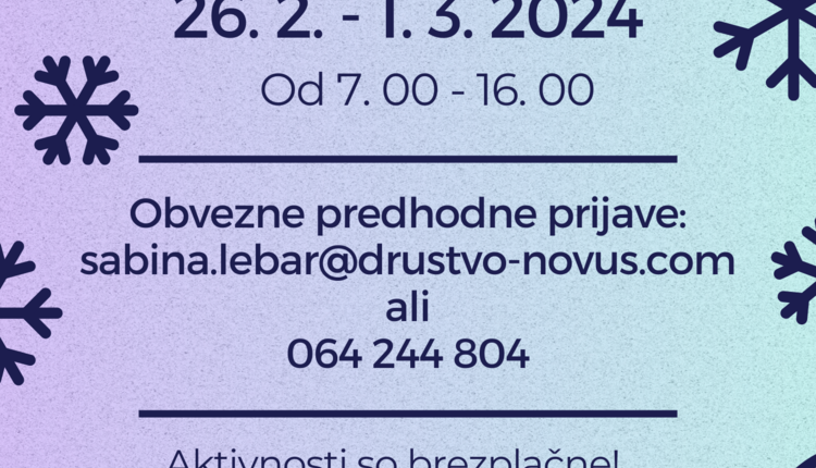 Ativne zimske počitnice za otroke 2024