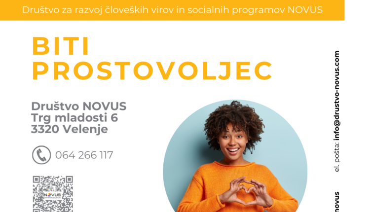 Vabilo k sodelovanju! NOVUS - PROSTOVOLJSTVO