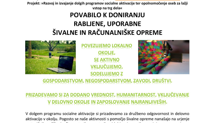 Povabilo k doniranju