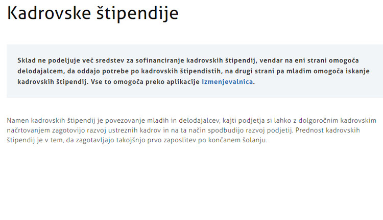 VšečKAM in GREM - Karierni center za mlade - proste kadrovske štipendije