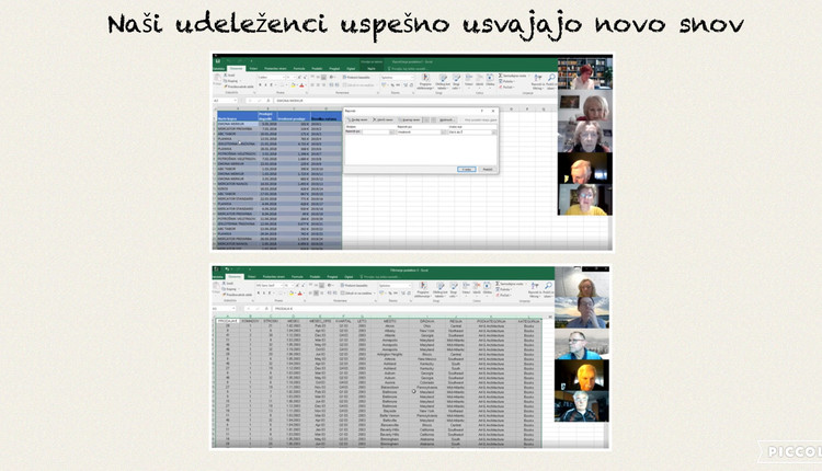 Sodelujemo in se učimo: Skupaj - 4.Računalniška delavnica Excel-a
