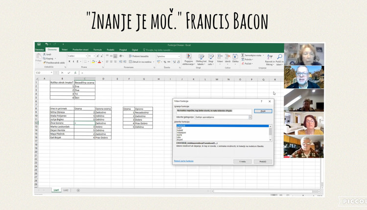 Sodelujemo in se učimo: Skupaj - 6.Računalniška delavnica Excel-a