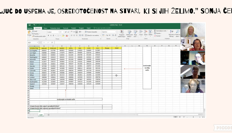 Sodelujemo in se učimo: Skupaj - 7.Računalniška delavnica Excel-a